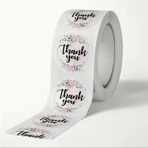 NWT 500 Flower Thank You Stickers